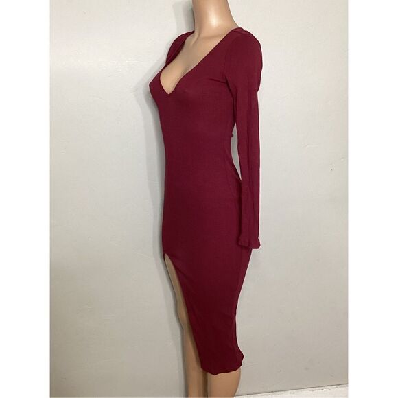 New. Privacy Please plunge neck midi dress with slit. Retails $198 - Picture 4 of 7